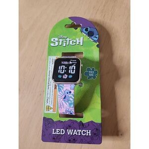 Disney Stitch Angel pink LED kids watch